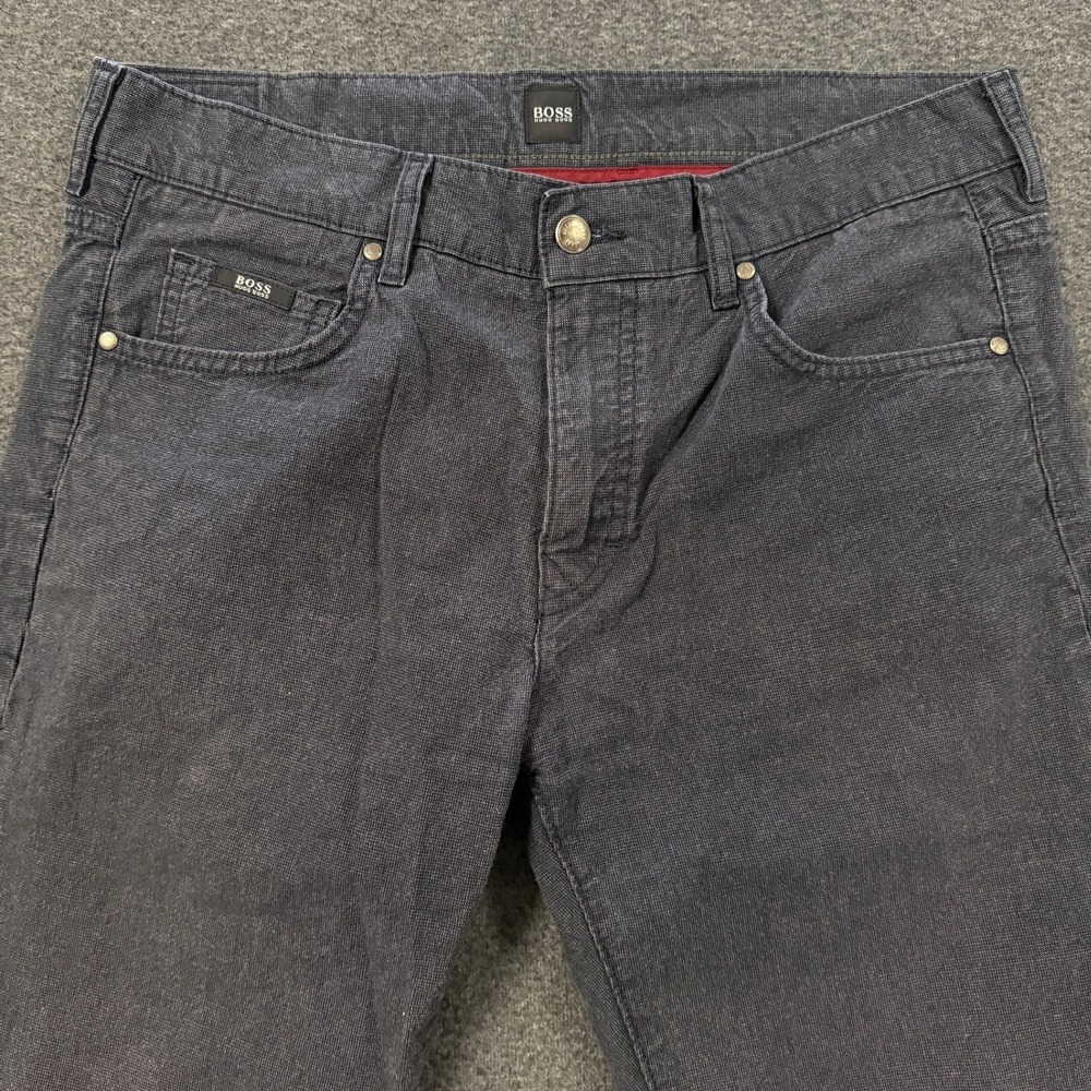 Modern Hugo Boss Maine Regular Fit Pants Mens 35x30 Grey Good Textured Cotton - Picture 2 of 7